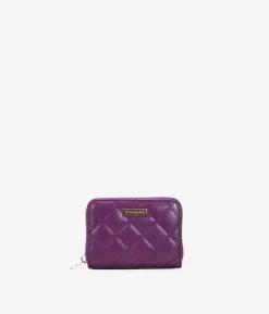 Femme Bosanova Porte-monnaie | Petit sac à main lilas avec surpiqûres et fermeture éclair