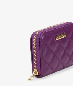 Femme Bosanova Porte-monnaie | Petit sac à main lilas avec surpiqûres et fermeture éclair