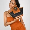 Bosanova Sacs À Bandoulière | Sacs Raphia Et Crochet | Petit sac à main noir avec filet en osier