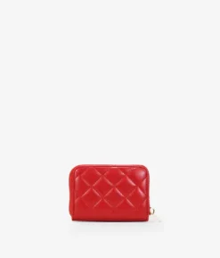 Femme Bosanova Porte-monnaie | Petit sac à main rouge avec surpiqûres et fermeture éclair