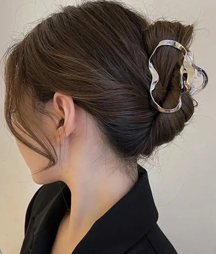 Femme Bosanova Accessoires Pour Cheveux | Pince à cheveux ovale argentée