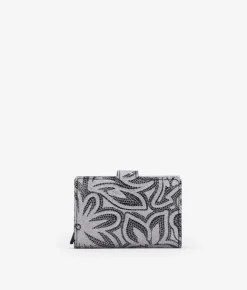 Femme Bosanova Portefeuilles | Porte-cartes automatique en cuir gris embossé