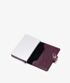 Femme Bosanova Portefeuilles | Porte-cartes automatique en cuir embossé bordeaux