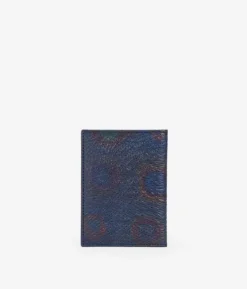 Femme Bosanova Portefeuilles | Porte-cartes en cuir bleu avec gravure