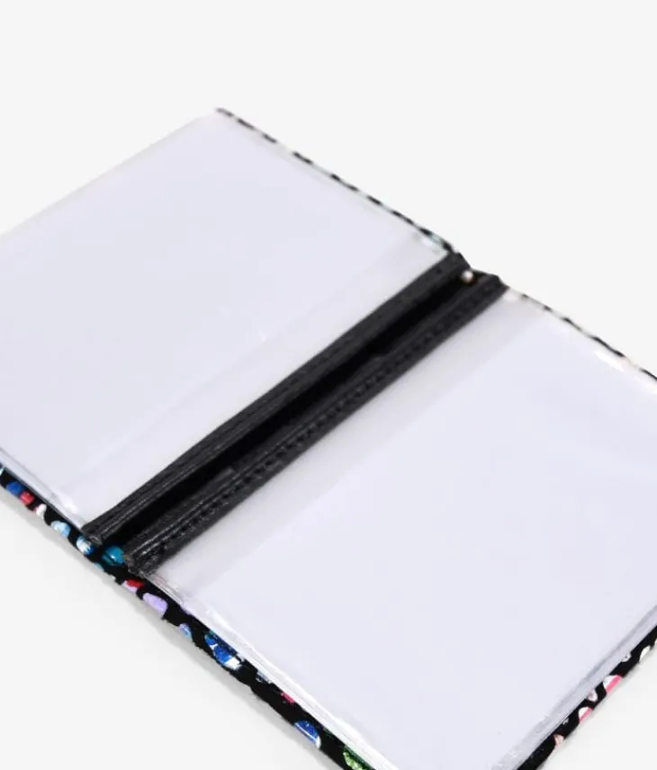 Femme Bosanova Porte-monnaie | Portefeuilles | Porte-cartes en cuir noir avec imprimé