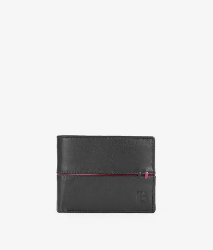 Homme Bosanova Porte-monnaie Homme | Portefeuilles | Portefeuille américain en cuir noir avec porte-monnaie