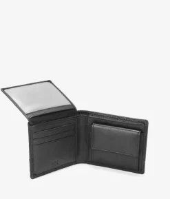 Homme Bosanova Porte-monnaie Homme | Portefeuilles | Portefeuille américain en cuir noir avec coutures et porte-monnaie