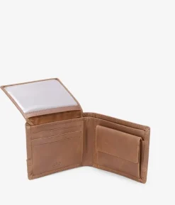 Homme Bosanova Porte-monnaie Homme | Portefeuilles | Portefeuille américain en cuir marron avec coutures et porte-monnaie