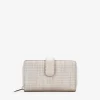 Femme Bosanova Portefeuilles | Portefeuille beige moyen avec rabat et fermeture éclair