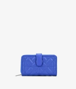 Femme Bosanova Portefeuilles | Portefeuille bleu moyen avec fermeture éclair et bouton
