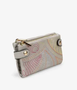 Femme Bosanova Portefeuilles | Portefeuille couleur pierre avec détails brodés