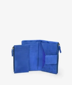 Femme Bosanova Portefeuilles | Portefeuille en cuir bleu moyen