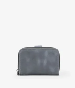 Femme Bosanova Porte-monnaie | Portefeuilles | Portefeuille en cuir gris avec fleur de Barcelone