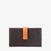Femme Bosanova Portefeuilles | Portefeuille en cuir marron avec rabat orange