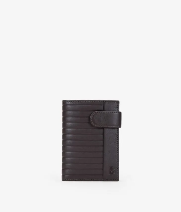 Homme Bosanova Portefeuilles | Portefeuille en cuir marron avec poche à monnaie et rabat