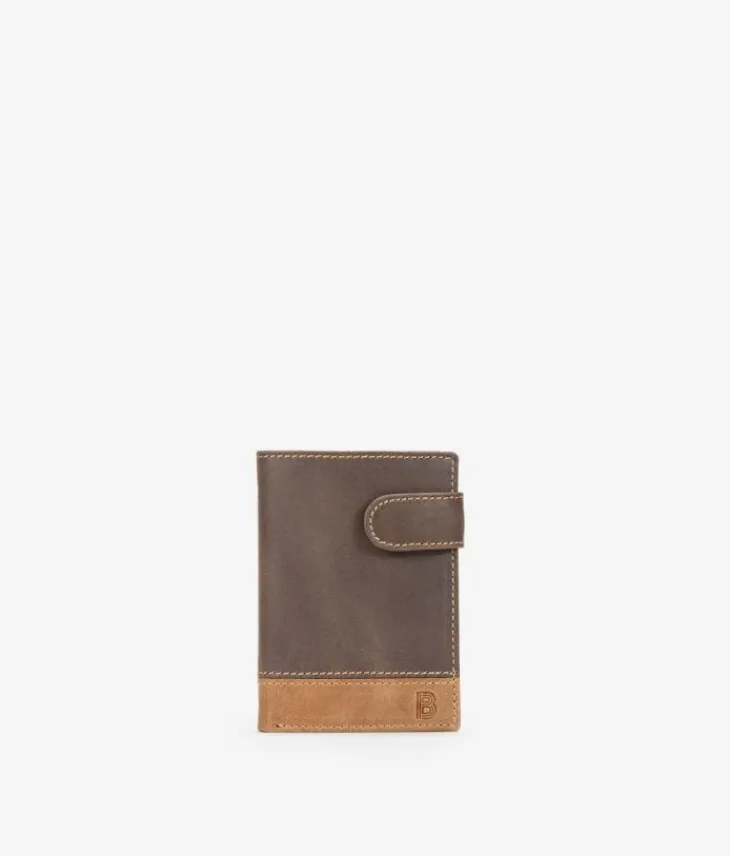 Homme Bosanova Portefeuilles | Portefeuille en cuir marron à rabat