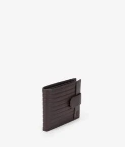 Homme Bosanova Portefeuilles | Portefeuille en cuir marron avec poche à monnaie et rabat