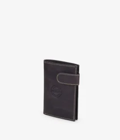Homme Bosanova Portefeuilles | Portefeuille en cuir marron avec rabat et poche à monnaie