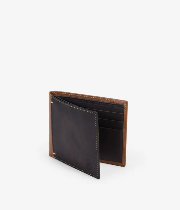 Homme Bosanova Portefeuilles | Portefeuille en cuir marron sans porte-monnaie