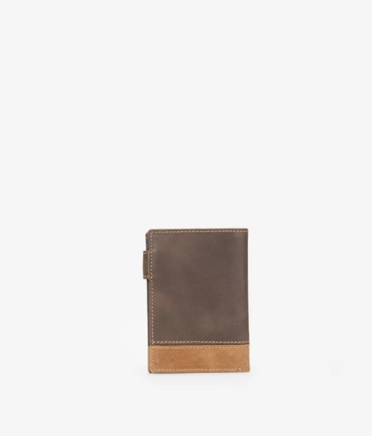 Homme Bosanova Portefeuilles | Portefeuille en cuir marron à rabat