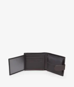 Homme Bosanova Portefeuilles | Portefeuille en cuir marron avec poche à monnaie et rabat