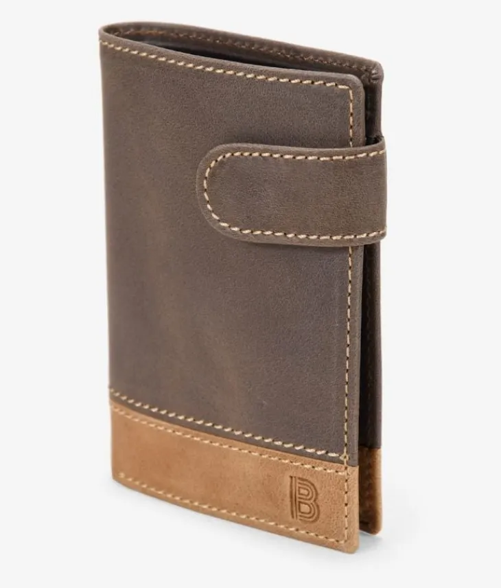 Homme Bosanova Portefeuilles | Portefeuille en cuir marron à rabat