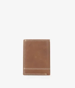 Homme Bosanova Portefeuilles | Portefeuille en cuir marron sans bourse