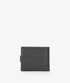 Homme Bosanova Portefeuilles | Portefeuille en cuir noir avec poche à monnaie et rabat