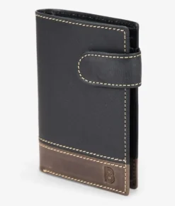 Homme Bosanova Portefeuilles | Portefeuille en cuir noir à rabat