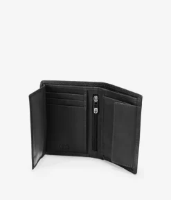Homme Bosanova Porte-monnaie Homme | Portefeuilles | Portefeuille en cuir noir avec coutures et porte-monnaie