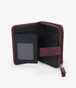 Femme Bosanova Porte-monnaie | Portefeuilles | Portefeuille en cuir rouge avec fleur de Barcelone