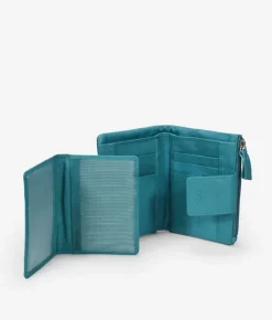 Femme Bosanova Portefeuilles | Portefeuille en cuir turquoise