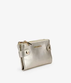 Femme Bosanova Portefeuilles | Portefeuille en cuir vegan couleur or