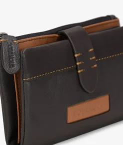 Femme Bosanova Portefeuilles | PORTEFEUILLE EN CUIR VEGAN 19516.4 RITA MARRON
