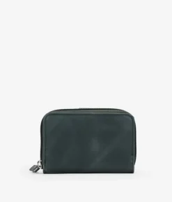 Femme Bosanova Porte-monnaie | Portefeuilles | Portefeuille en cuir vert avec fleur de Barcelone