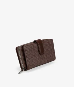 Femme Bosanova Portefeuilles | Portefeuille marron moyen avec rabat et fermeture éclair