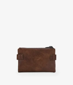 Femme Bosanova Portefeuilles | Portefeuille marron noir avec double fermeture éclair et logo clouté