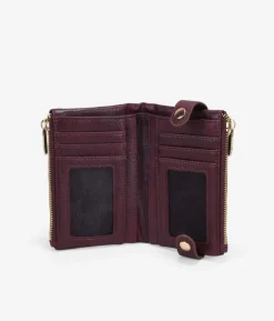 Femme Bosanova Portefeuilles | Portefeuille moyen bordeaux avec broderie