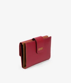 Femme Bosanova Portefeuilles | Portefeuille moyen cuir rouge à rabat