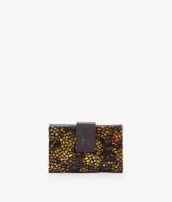 Femme Bosanova Portefeuilles | Portefeuille moyen en cuir marron avec imprimé