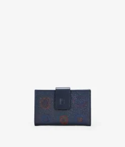 Femme Bosanova Portefeuilles | Portefeuille moyen en cuir bleu à rabat