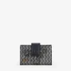 Femme Bosanova Portefeuilles | Portefeuille moyen en cuir noir avec imprimé métallisé