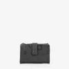 Femme Bosanova Portefeuilles | Portefeuille moyen en cuir noir avec fermeture éclair et compartiments