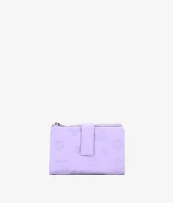 Femme Bosanova Portefeuilles | Portefeuille moyen en cuir lilas avec fermeture éclair et compartiments