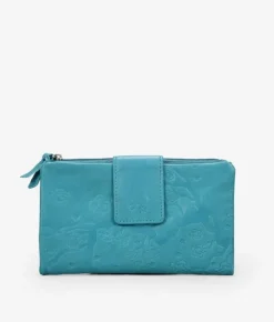 Femme Bosanova Portefeuilles | Portefeuille moyen en cuir turquoise