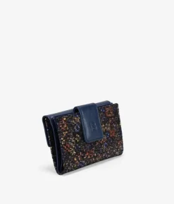 Femme Bosanova Portefeuilles | Portefeuille moyen en cuir bleu à rabat
