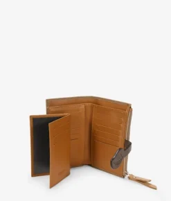 Femme Bosanova Portefeuilles | Portefeuille moyen en cuir taupe