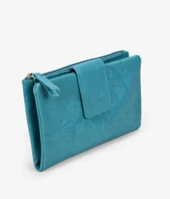 Femme Bosanova Portefeuilles | Portefeuille moyen en cuir turquoise