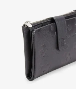 Femme Bosanova Portefeuilles | Portefeuille moyen en cuir marron avec fermeture éclair et compartiments