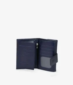 Femme Bosanova Portefeuilles | Portefeuille moyen en cuir bleu à rabat